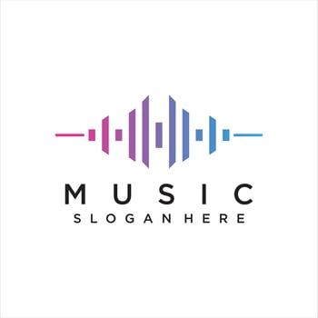 music player element. logo template electronic music, equalizer, store, dj, nightclub and others vector