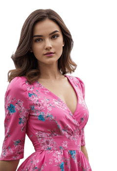 Pretty lady in Pink Dress posing for photography png