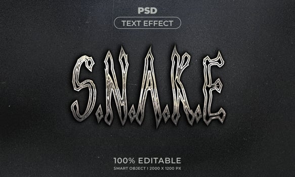 Black Snake Text Effect psd