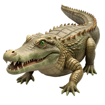 3D Render of a Crocodile png