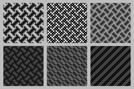 Abstract geometrical rounded diagonal square pattern background design set vector