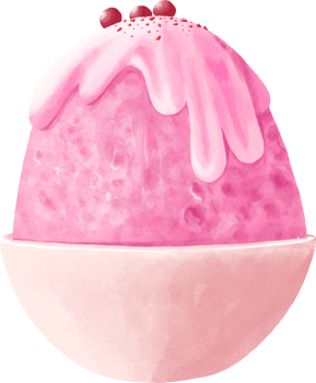 Pink Cup Ice Cream Illustration Painting png