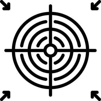 Black line icon for target vector