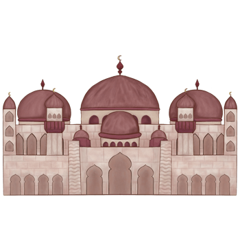 Vintage Masjid Illustration Painting png