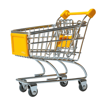 Shop cart in for shopping in supermarket and store. Ai-Generated png