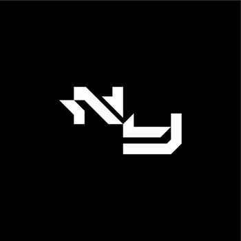 modern monogram initial bold futuristic concept NY techno style letter vector