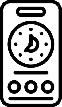 Black line icon for call time vector