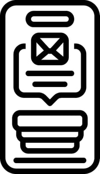 Black line icon for message vector