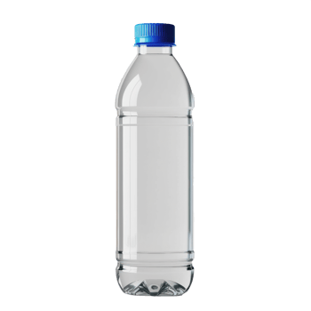 a plastic bottle with a blue cap on a transparent background png