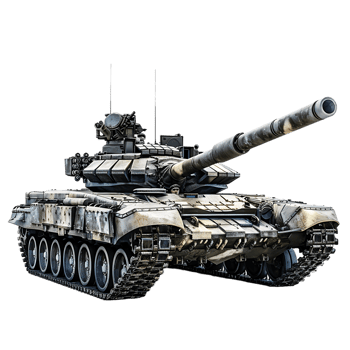 Military tank, isolated against a transparent background png