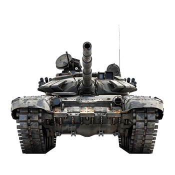 Military tank, isolated against a transparent background png
