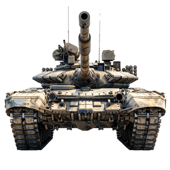 Military tank, isolated against a transparent background png
