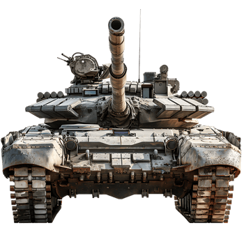Military tank, isolated against a transparent background png