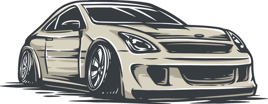 drift car in vector