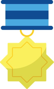 Gold Award for Championship. Illustration in Flat Cartoon Style. vector