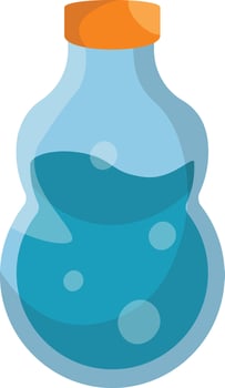 Magic Potion Bottle with Elixir. Cartoon Illustration. vector