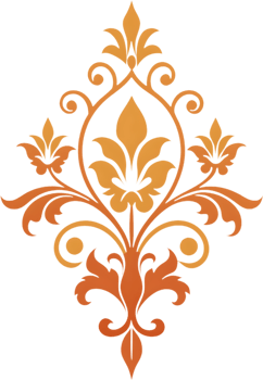 Vibrant Damask Wildflower Swirls Baroque Clipart. AI-generated. png