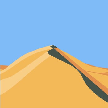 desert landscape with gentle dunes under a clear blue sky. vector