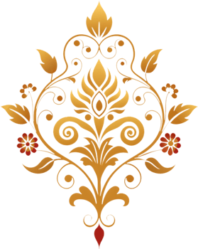 Vibrant Damask Wildflower Swirls Baroque Clipart. AI-generated. png
