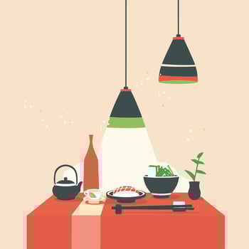modern of Japanese dining vector