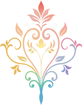 Vibrant Wildflower Tendrils on Damask Pattern Clipart. AI-generated. png