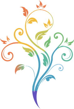 Vibrant Wildflower Tendrils on Damask Pattern Clipart. AI-generated. png