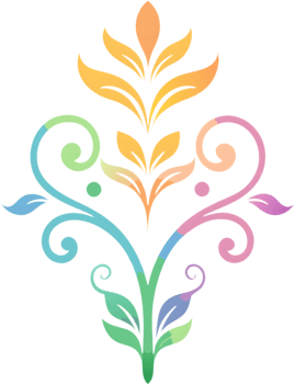 Vibrant Wildflower Tendrils on Damask Pattern Clipart. AI-generated. png
