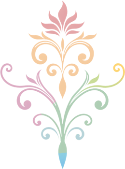Vibrant Wildflower Tendrils on Damask Pattern Clipart. AI-generated. png