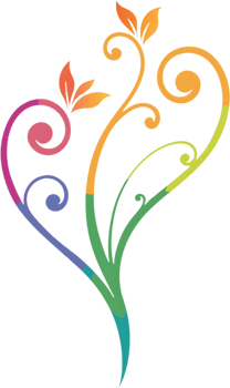 Vibrant Wildflower Tendrils on Damask Pattern Clipart. AI-generated. png