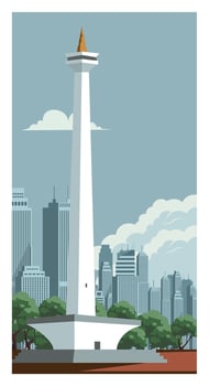 Jakarta city background vector