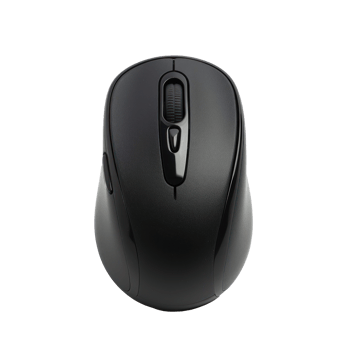 a black computer mouse on transparent background png