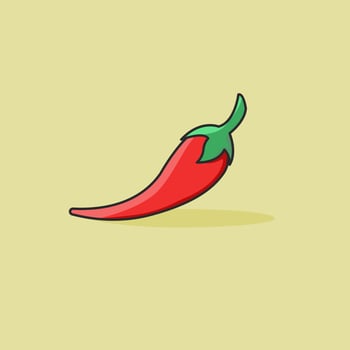Chili flat Illustrations vector
