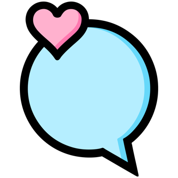 Blue Speech Bubble With Love Heart png