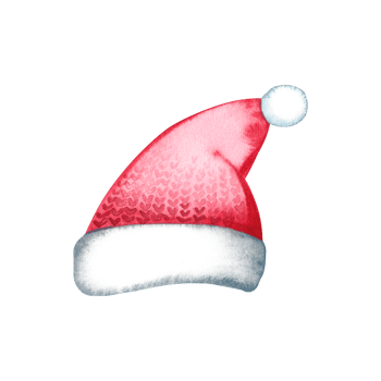 Santa hat. Watercolor illustration. Isolate. Merry Christmas and Happy New Year. Watercolor illustration. png