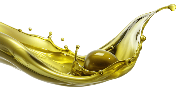Delicious olive oil . A dynamic splash of fresh olive oil. Close-up of olives with olive leaves isolated on background. format. png