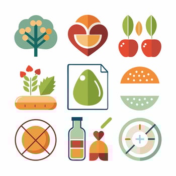 Healthy food icons in flat style on white background vector