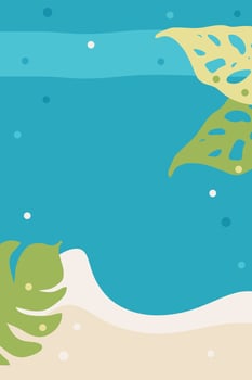 summer vacation template with exotic nature elements for poster, banner, cover, postcard, story. Colorful background for decor and design. vector