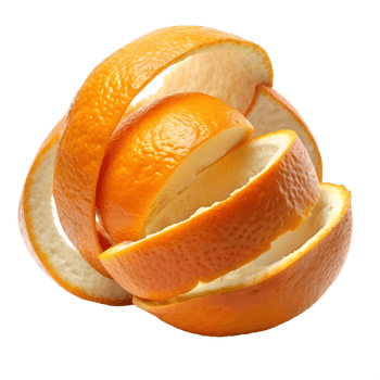 Orange bright juicy orange peel on a transparent background. For the design of menus, shops, fruit juices and food products, cosmetics png
