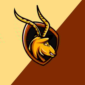 impala esport logo, a logo for an esports team with a horned animal theme, illustration, vector