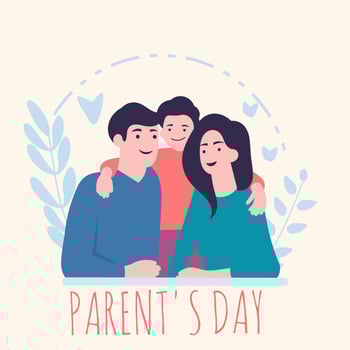 happy parents day, illustration, greeting card, for parents, to commemorate parents' day, made with flat design, vector