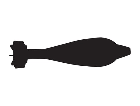 Big bomb silhouette vector