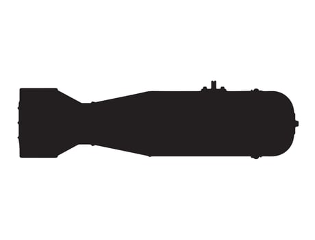 Big bomb silhouette vector