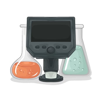 Illustration of digital microscope vector