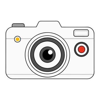 A graphic of a white camera showcases a simplistic and modern design png