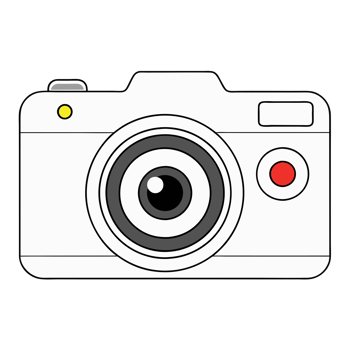 A graphic of a white camera showcases a simplistic and modern design png