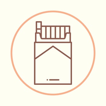 Cigarette pack favorable trendy icon abstract illustration artwork colorful design vector