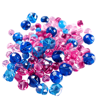 Blue and pink beads on transparent background png