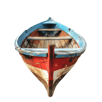 Boat on vibrant transparent background high res 8K png