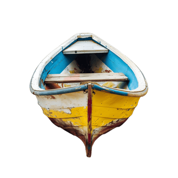 Boat on vibrant transparent background high res 8K png