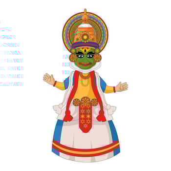 Kathakali Dancer For Happy Onam Festival Of Kerala India Mask vector